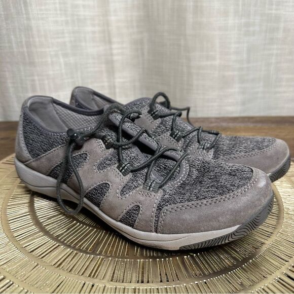 Dansko Holland Charcoal Grey Suede Leather Low Bungee Comfort  Shoes Size 39 EU - Picture 1 of 10